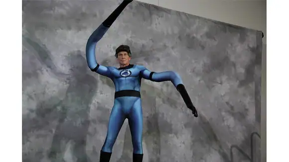 Which superhero is shown in this visual? - Star Lord, Mr Fantastic, Cyclops, Mr Incredible